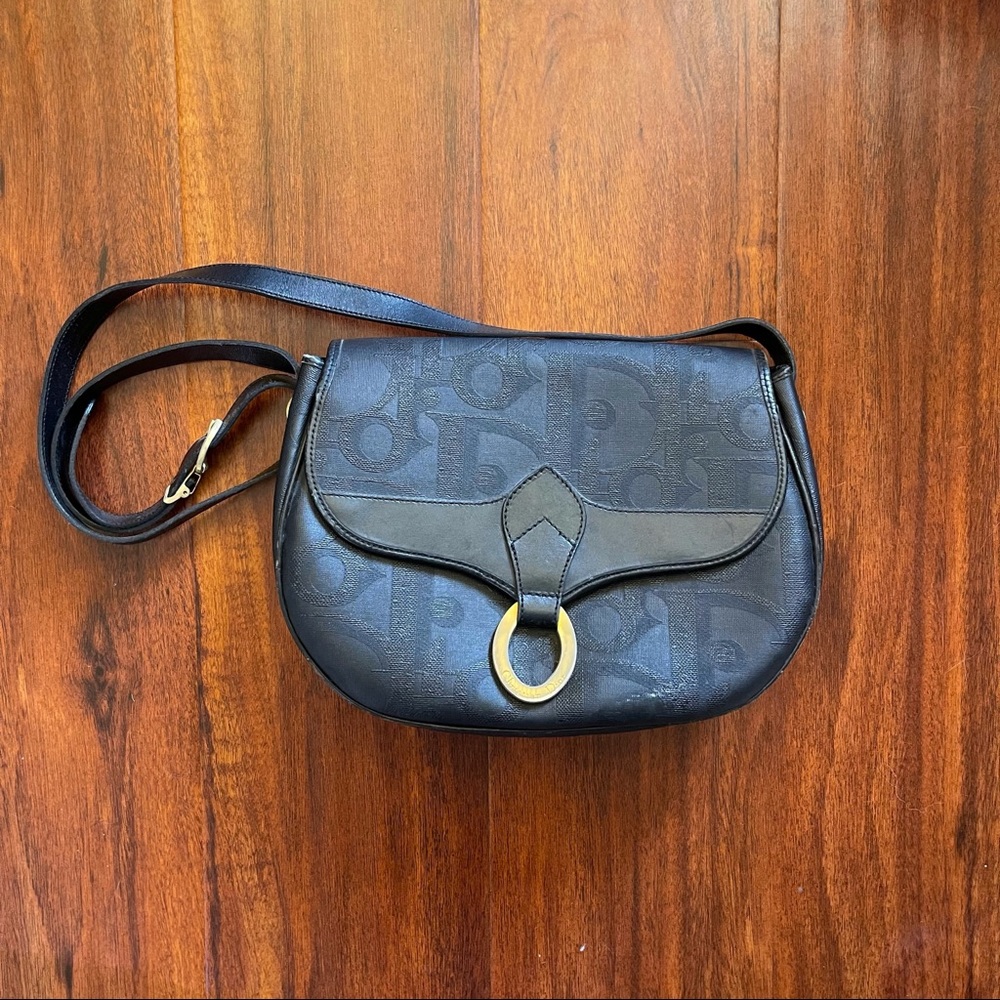 Vintage Christian Dior Shoulder Bag Black